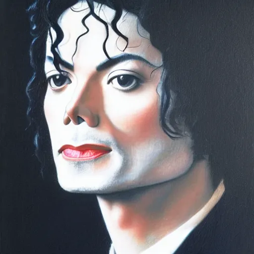 Image similar to a portrait of Michael Jackson, facing front, by Rogier van der Weyden, oil painting, anatomically correct, beautiful perfect face, sharp focus, Highly Detailed, Cinematic Lighting, 8k, HD