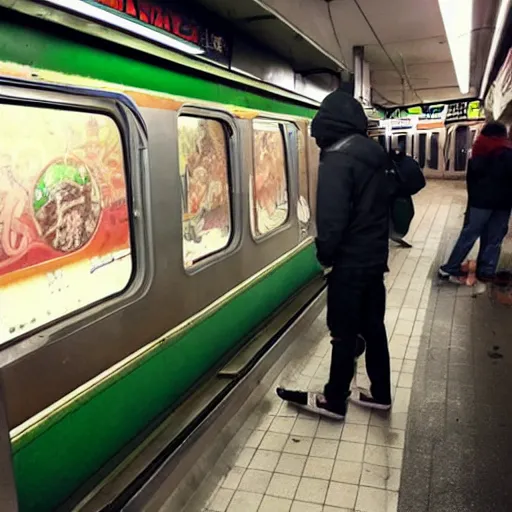Image similar to toonami tom vandalizing subway