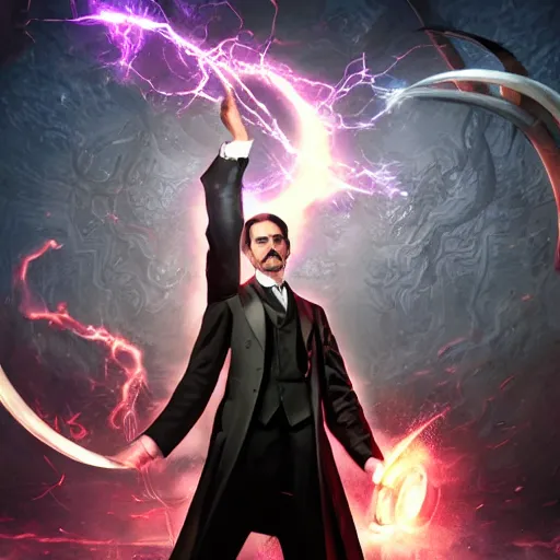 Prompt: Nikola Tesla in the Arcane, riot, league of legends, studio shot, movie, netflix, full hd