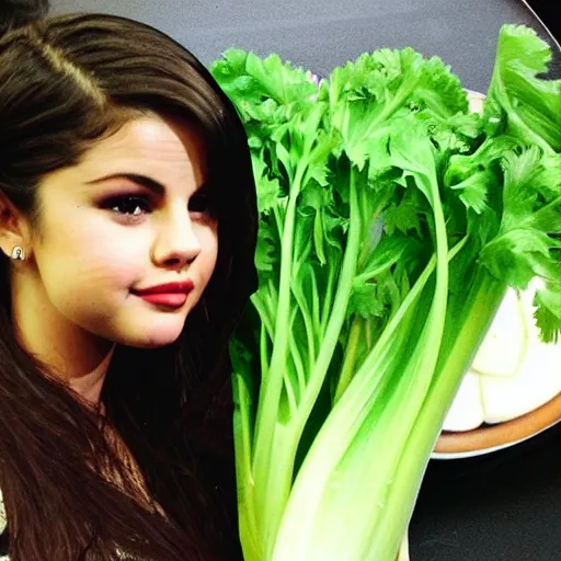 Image similar to selena gomez is celery!!!!!!