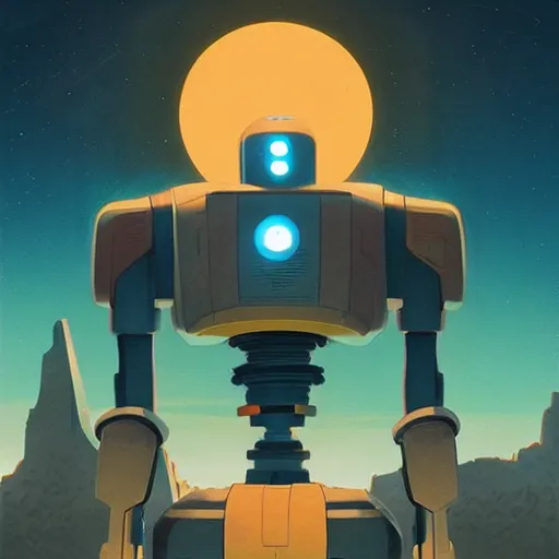 Image similar to Iron Giant, Retrofuturism, Simon Stålenhag