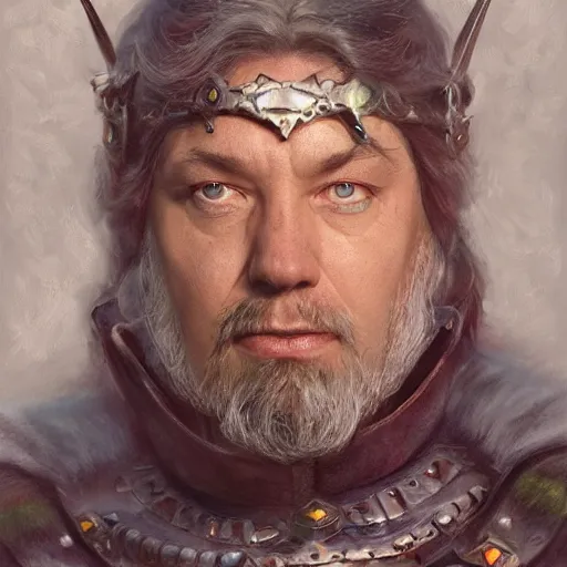 Image similar to Swedish Politician Jimmie Åkesson as a fantasy D&D character, portrait art by Donato Giancola and James Gurney, digital art, trending on artstation