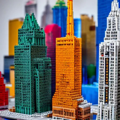 Image similar to model of manhattan made from legos, dslr,