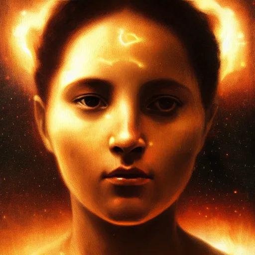 Image similar to detailed portrait of a nebula explosion, artstation, bouguereau, in africa, cinematic