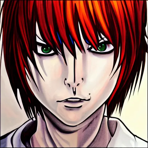 Image similar to yagami light ( kira ) from death note, 8 k, full hd, huper realistic