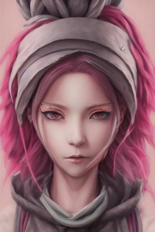 Prompt: portrait of an anime manga girl with pink and white dreads, straight on portrait, by artgerm, james jean, tom bagshaw, gerald brom, 4 k, smooth, hd, substance designer render, full body character concept art, symmetrical,