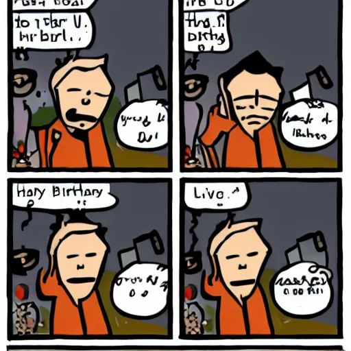 Image similar to the worst birthday ever. cartoon