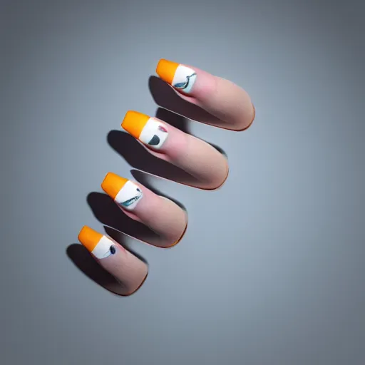 Image similar to Acrylic stiletto nails, studio lighting, Trending on artstation, artstationHD, artstationHQ, 4k, 8k