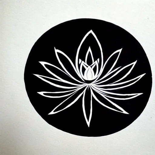 Image similar to zen calligraphic lotus, ink