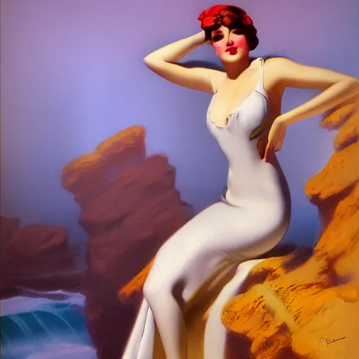 Prompt: a portrait of a character in a scenic environment by rolf armstrong