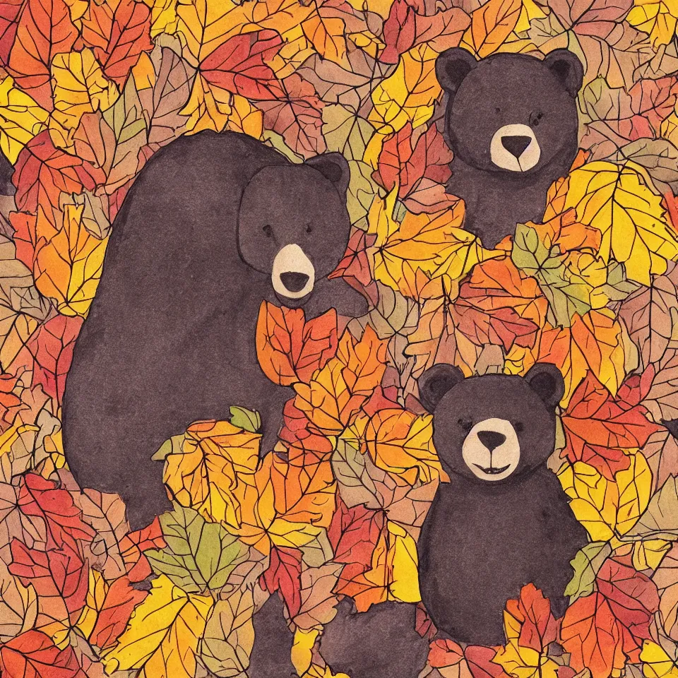 Image similar to autumn bear illustration style