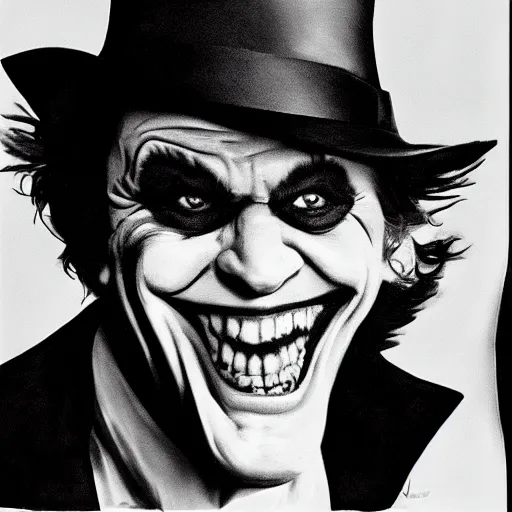Prompt: portrait of joker+Jack Nicholson