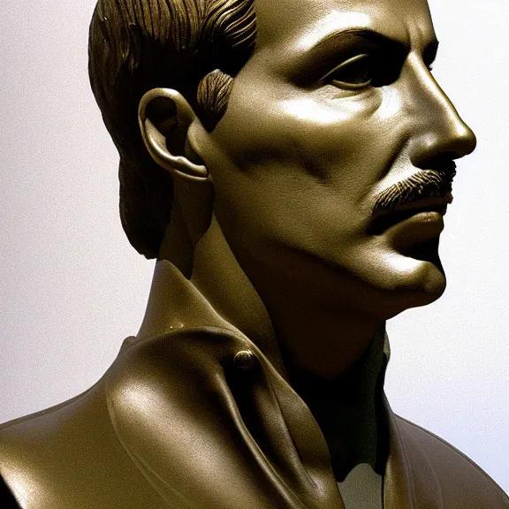 Prompt: portrait of a beautiful Classic bust of Freddy Mercury