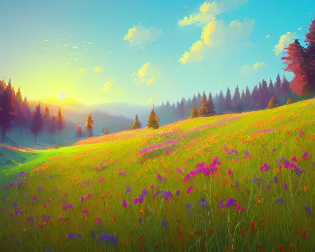 Prompt: wildflowers, sylvain sarrailh, alena aenami