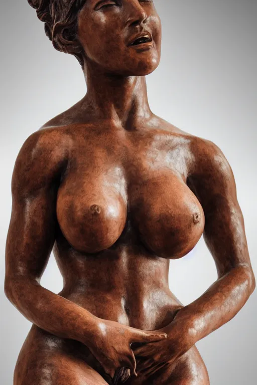 Prompt: detailed photo of sexy woman wood statue, full body pose, various seducing poses, photorealism, intricate detail, a few light reflexions, museum diffuse lighting