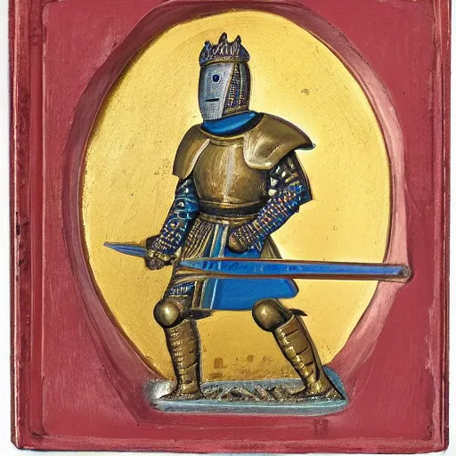 Prompt: holy knight in golden armor with a runnic sword