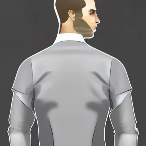 Prompt: concept art. futuristic men's dress shirt. modern. clean.