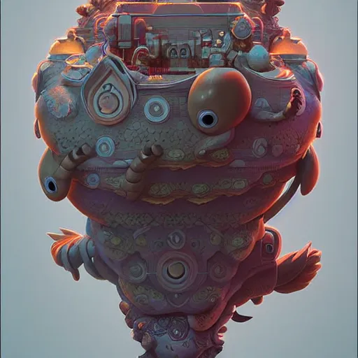 Image similar to a pokemon:: by beeple and James Gilleard and Justin Gerard :: ornate, dynamic, particulate, intricate, elegant, highly detailed, centered, artstation, smooth, sharp focus, octane render, 3d