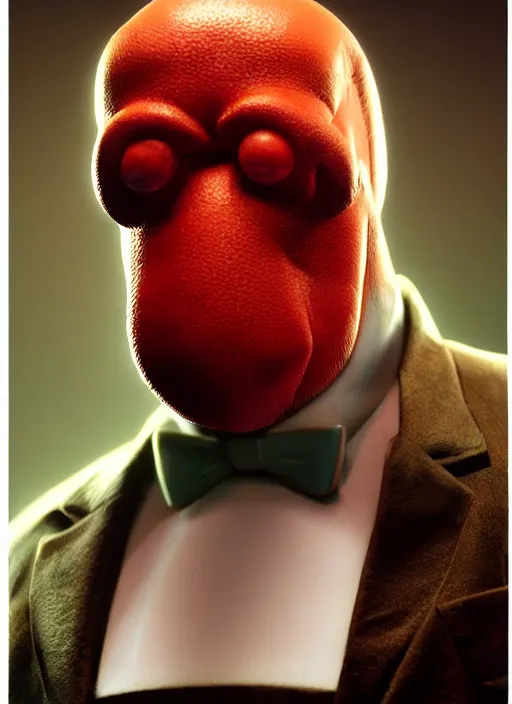 Image similar to 3 0 0 0 ( dr. john a. zoidberg ), portrait photography feroflex photorealistic studio lighting ektachrome detailed intricate face details, ultradetails, beautiful face, realistic shaded perfect face, extremely fine details