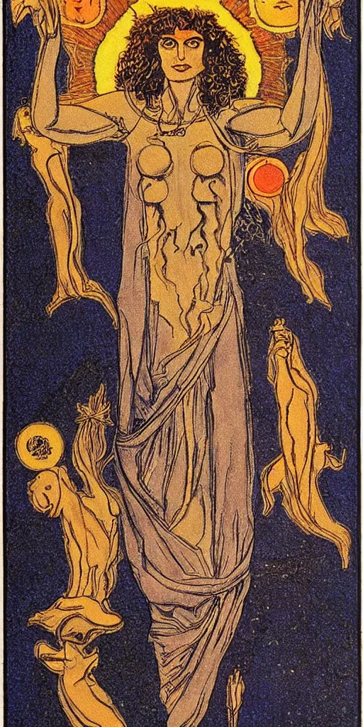 Prompt: the sun tarot card by austin osman spare