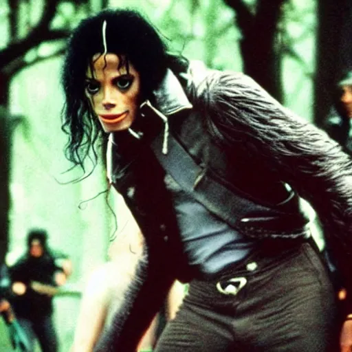 Image similar to michael jackson in planet of the apes