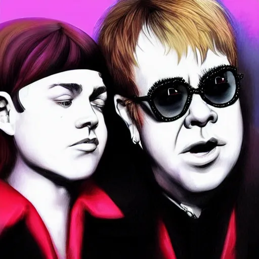 Prompt: Elton John Gothic, artstation, Elton John youth, digital Painting, 4k Painting, ultradetailed, pinterest