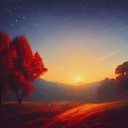 Image similar to A Landscape by Alena Aenami and Caspar David Friedrich