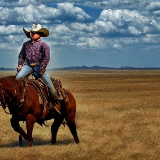 Prompt: a cowboy riding a tardigrade