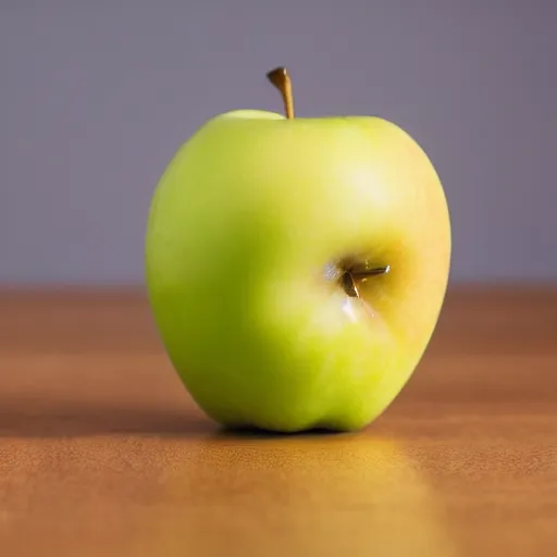 Prompt: a photo of an apple melting like butter, studio lighting 4 k
