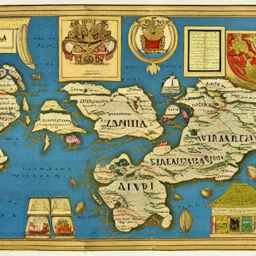 Image similar to the world map according to the ottoman empire in 1 5 6 5