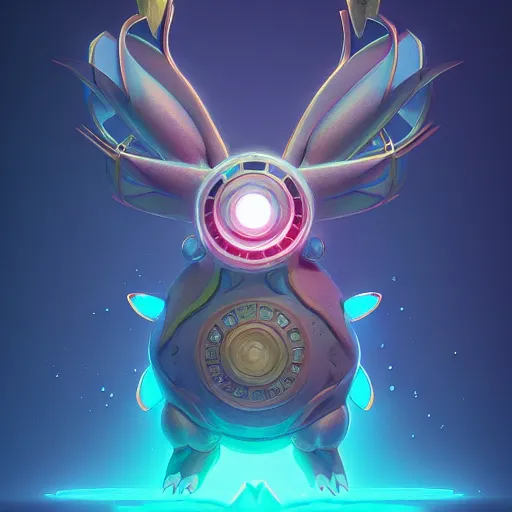 Image similar to a pokemon:: by beeple and James Gilleard and Justin Gerard :: ornate, dynamic, particulate, intricate, elegant, highly detailed, centered, artstation, smooth, sharp focus, octane render, 3d