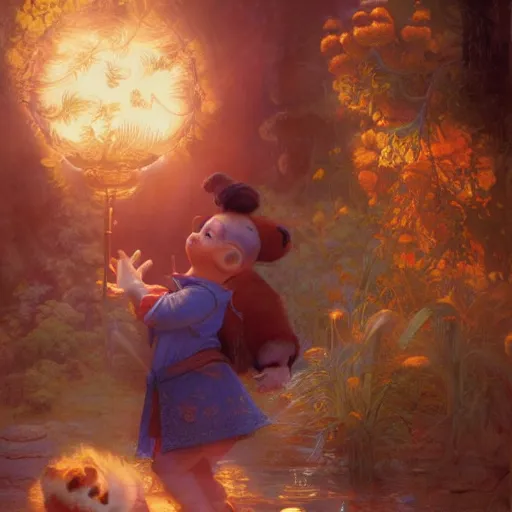 Image similar to xi pingping as winnie the pooh, radiant light, caustics, heroic, bright iridescent light, by gaston bussiere, bayard wu, greg rutkowski, maxim verehin