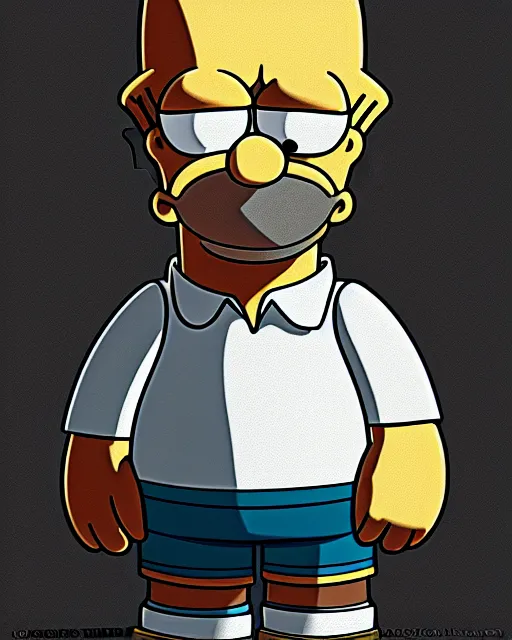 Image similar to sad homer simpson wostimever by joe kachnic procreate artstation