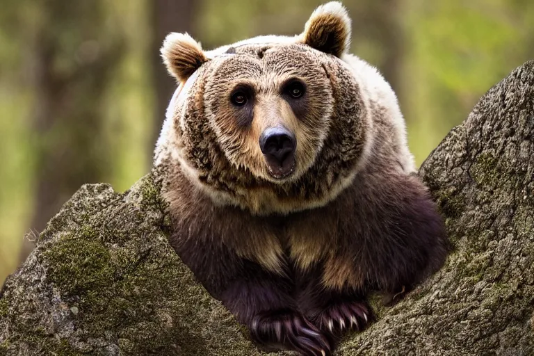 Image similar to wildlife photography of an bear owl hybrid by Emmanuel Lubezki