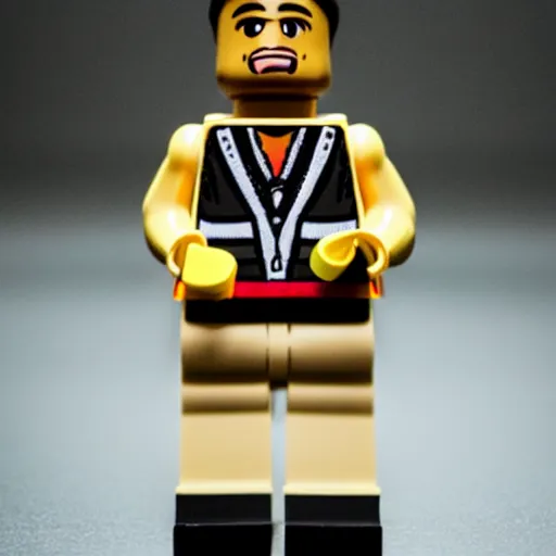 Prompt: Kanye West as a lego minifigure, studio light