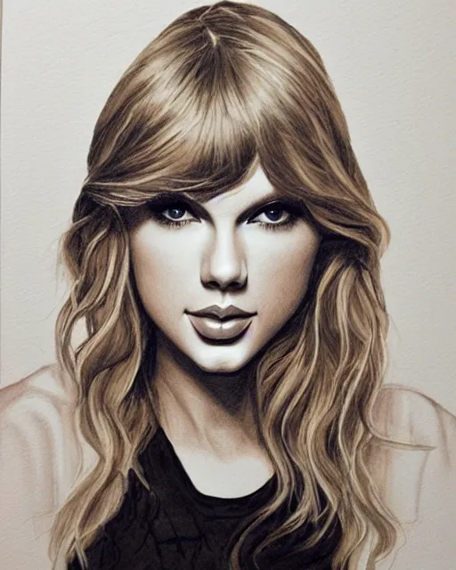 Image similar to calligraphy portrait of taylor swift