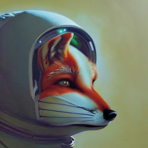 Image similar to A Fox Astronaut, oil painting, artstation, award winning,