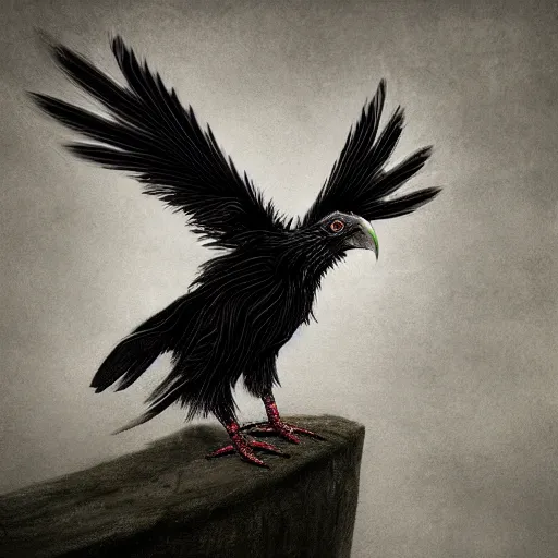 Image similar to three eyed raven, by paul barson, trending on artstation hq, deviantart, pinterest, 4 k uhd image