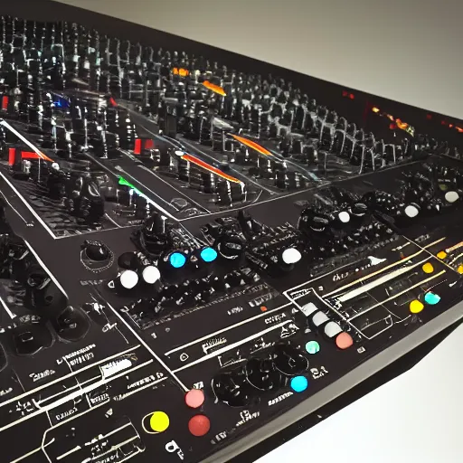 Image similar to a spaceship built with modular synthesizers