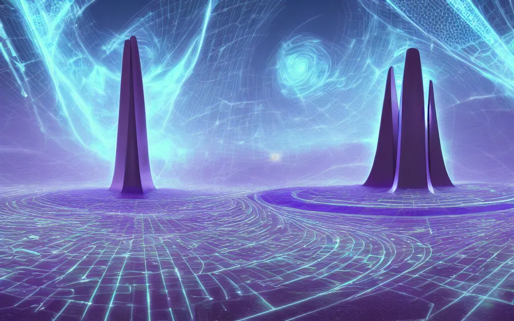 Image similar to a techno - spiritual utopian monument, perfect future, award winning digital art