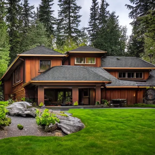 Prompt: extravagant seattle ranch home