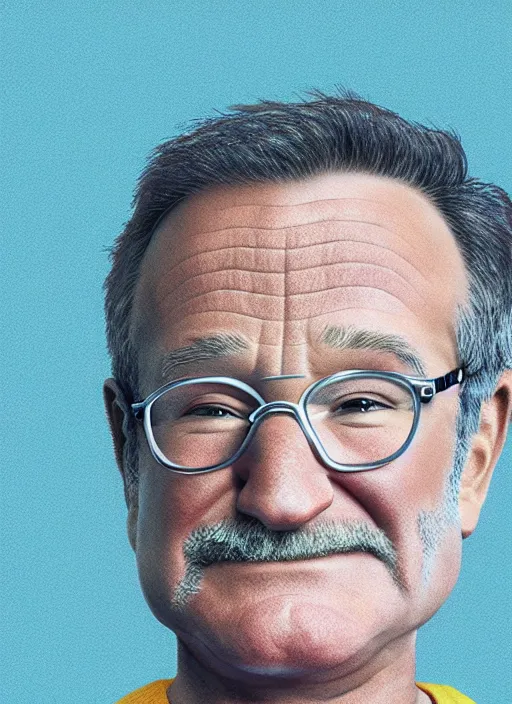 Prompt: illustration of Robin Williams, by Studio Ghibli, 8k, film still, cinematic, sharp focus, concept art, smooth