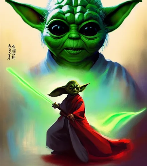 Image similar to portrait of wuxia yoda by rhads