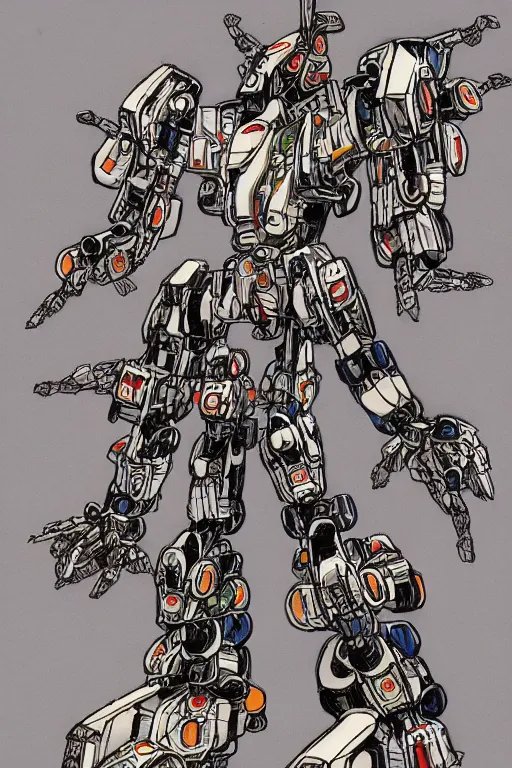 Prompt: japanese folk mecha drawing, detailed, historic, deviantart,