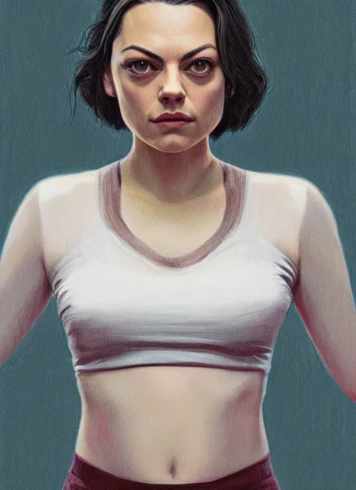 Image similar to twin peaks movie poster art, portrait of mila kunis, from scene from twin peaks, clean, simple illustration, nostalgic, domestic, highly detailed, digital painting, artstation, concept art, smooth, sharp focus, illustration, artgerm, donato giancola, joseph christian leyendecker, wlop