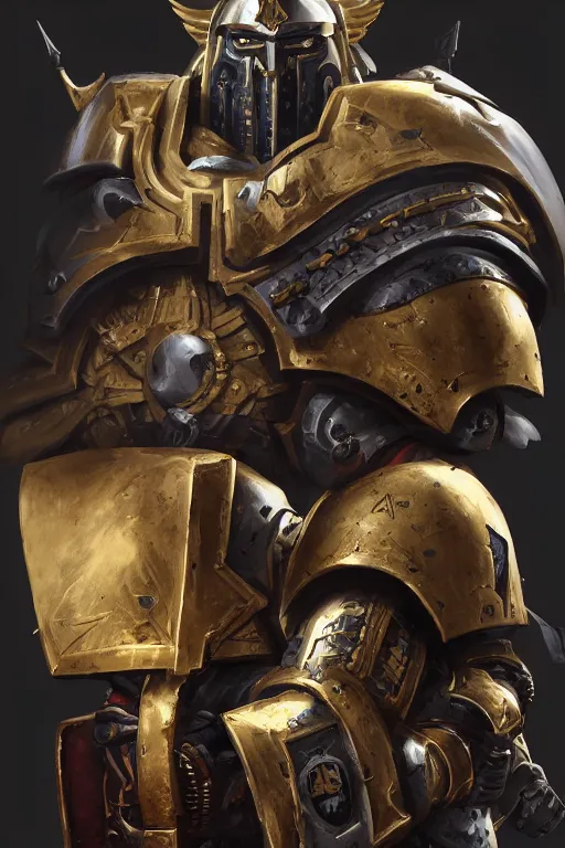 Image similar to armor portrait heros warhammer 4 0 k horus heresy fanart - the primarchs emperor by johannes helgeson animated with vfx concept artist & illustrator global illumination ray tracing hdr fanart arstation zbrush central hardmesh 8 k octane renderer comics stylized