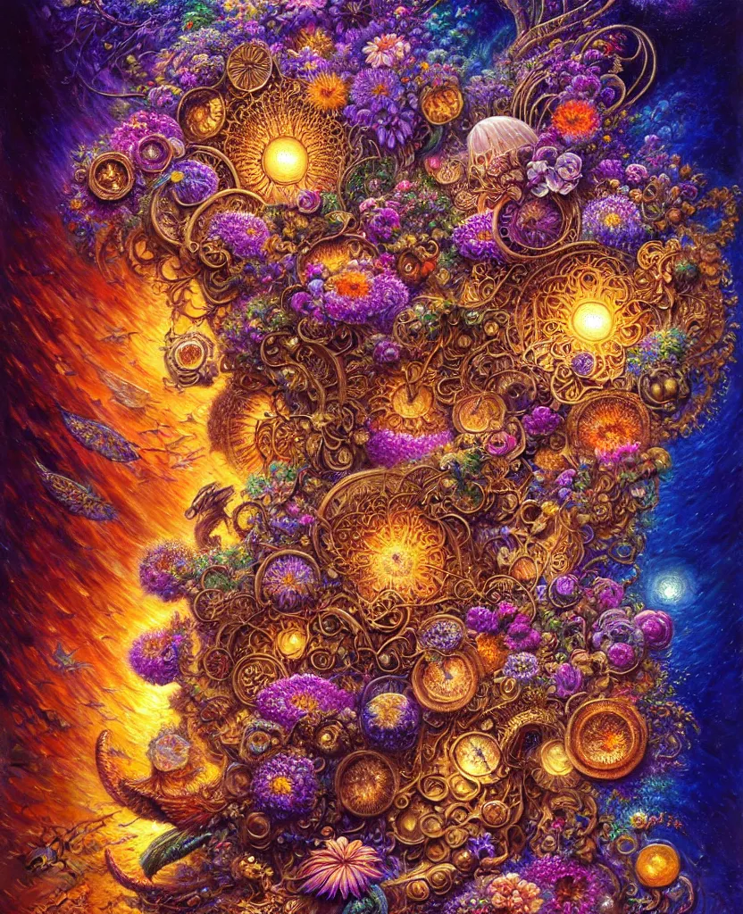 Prompt: intricate detailed flower james gurney, lisa frank, dan luvisi, petros afshar, tim hildebrandt, liam wong, mark riddick, thomas kinkade, ernst haeckel, dan mumford, trending on artstation, josephine wall, wlop, cgsociety by gediminas pranckevicius, trending on cgsociety and deviantart