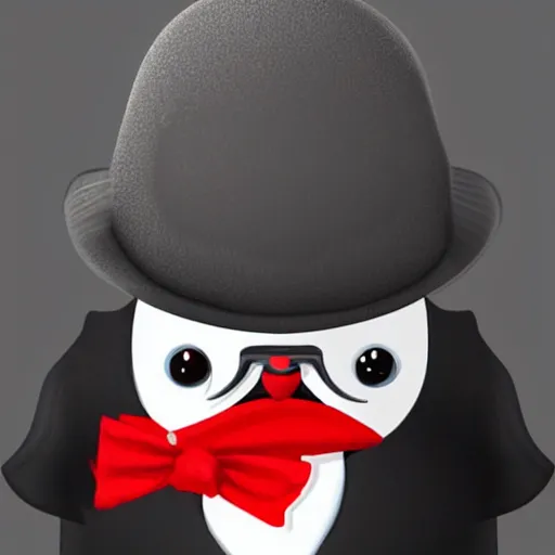 Prompt: Beautiful digital art of a cute penguin wearing a black coat with a red necktie and sunglasses, highly detailed, trending on artstation, digital art, 4k