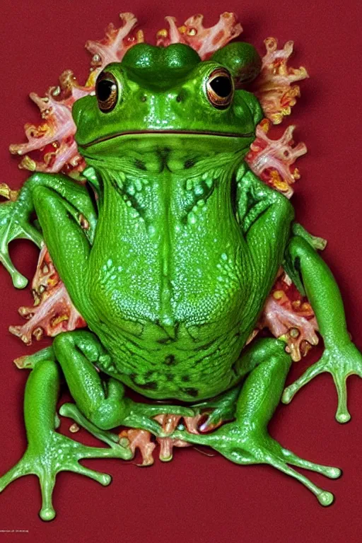 Image similar to Alien Frog in style of Guiseppe Arcimboldo