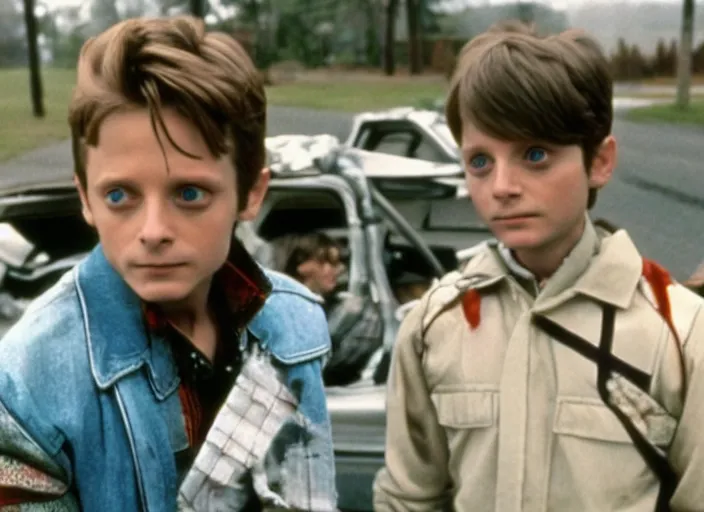 Image similar to film still of Elijah Wood as Marty McFly in Back to the Future 2 1989